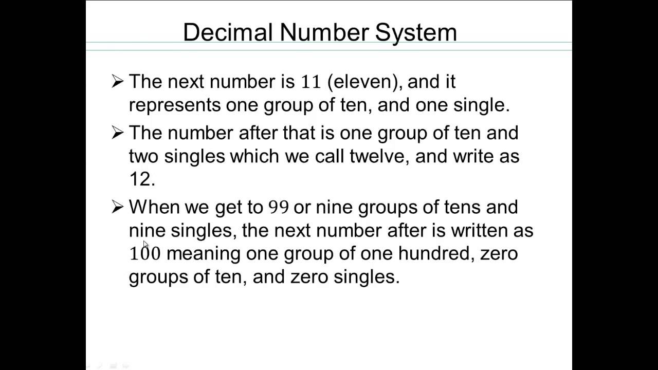 Module 1 Lecture 1.1 Decimal Number System