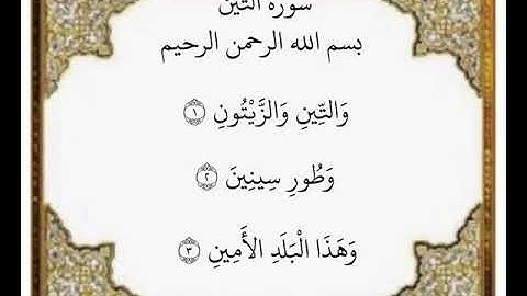 سورة التين الآيات من ١-٣