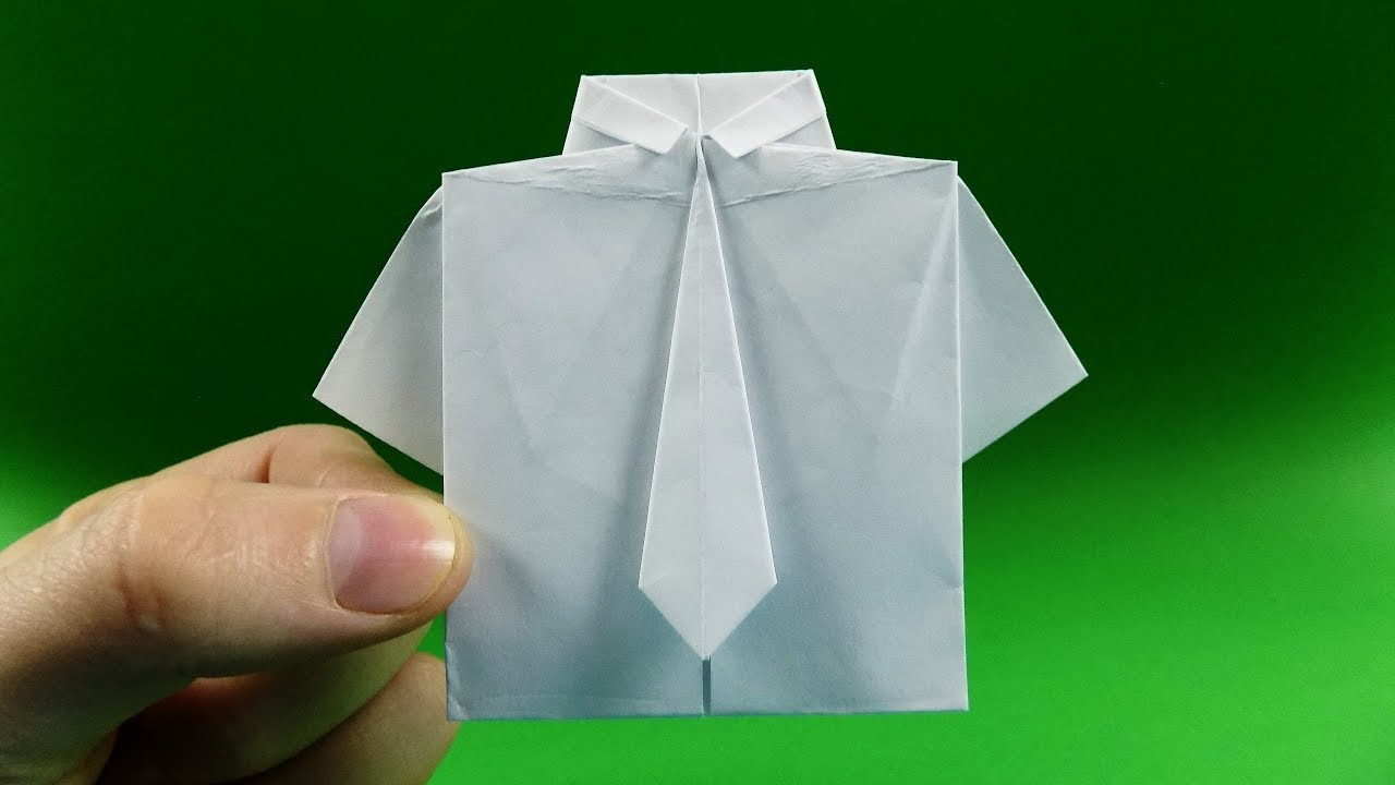 How to make a Paper shirt and tie (easy origami) - YouTube