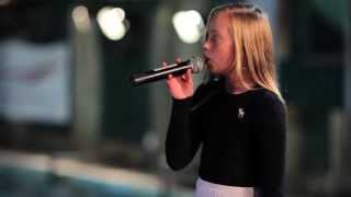 11 year old Alta Tabar sings National Anthem at the Utah Olympic Park Hurricane for Hope event.