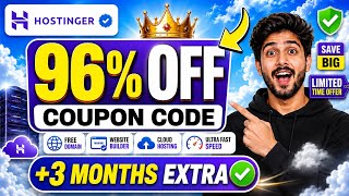 ⚡ Hostinger Hosting Almost Free? | Hostinger 96% OFF Discount Coupon Code | Lowest Price Today 🚨