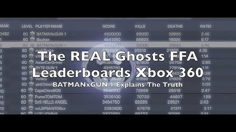 The REAL FFA Leaderboards COD Ghosts Xbox 360 | BATMANxGUN 1 | Addressed To Infinity Ward, Activisio