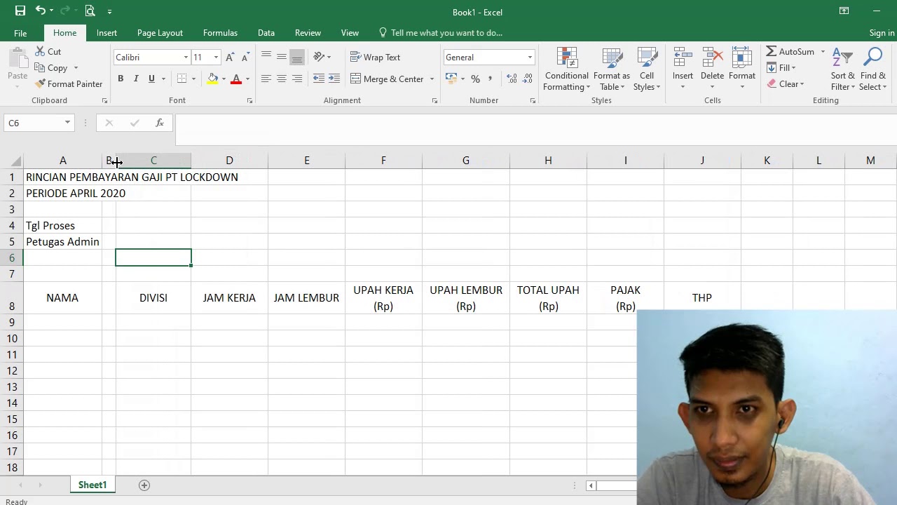 TUTORIAL EXCEL : Membuat Perhitungan Gaji dengan Menggunakan Fungsi IF ...