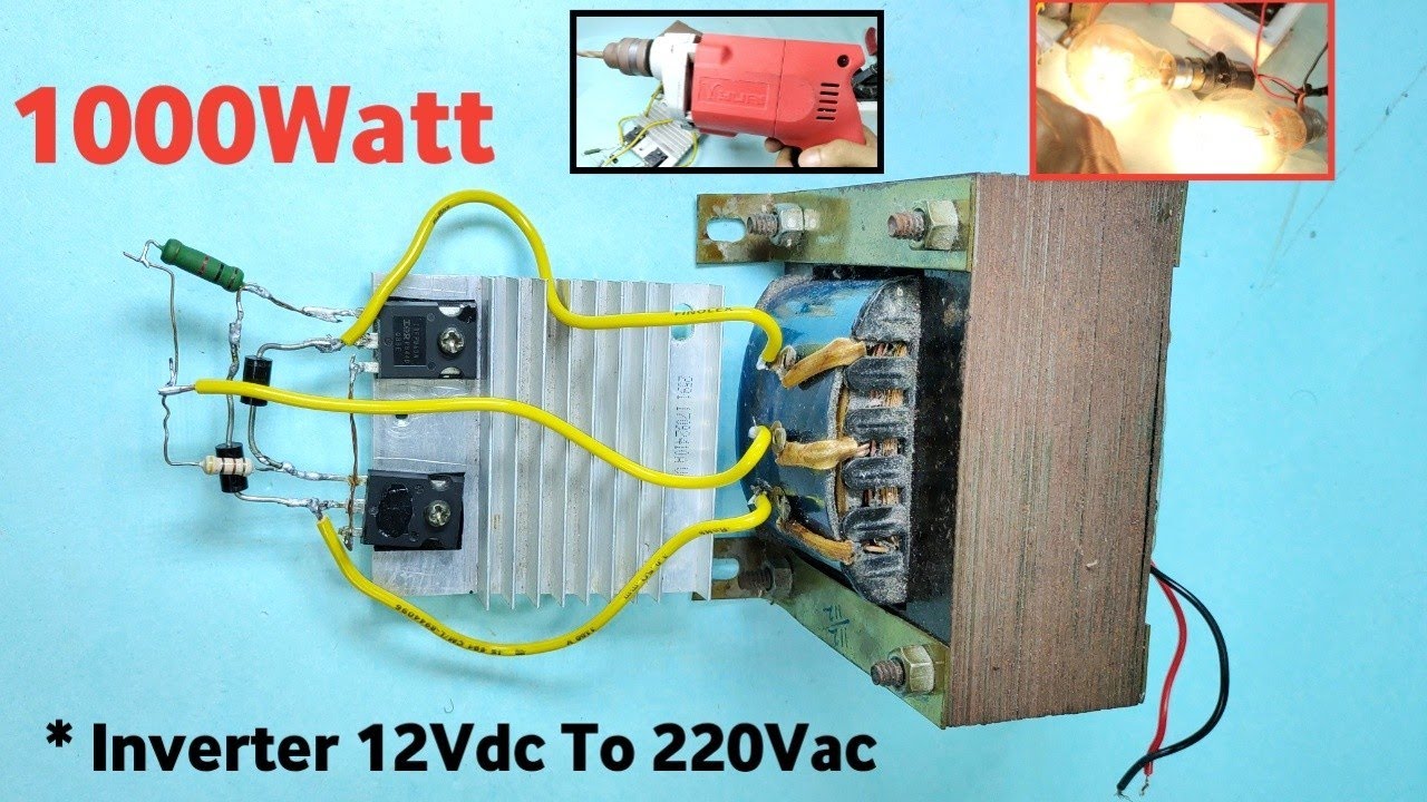 i make 1000W simple POWERFUL 12Vdc to 220Vac Inverter at home using MOSFET