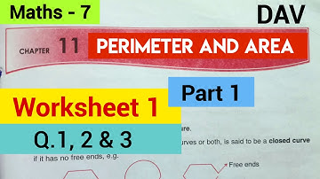 DAV Maths class 7 Chapter 11 Worksheet 1 question 1, 2 and 3