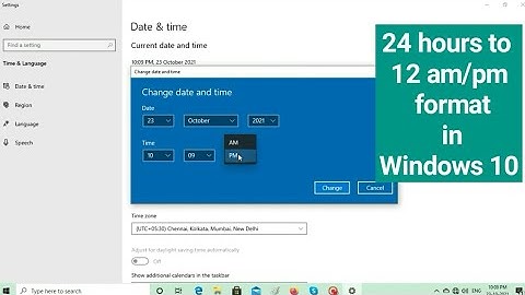 how to change time format in pc/laptop 24 hr format TO 12 am/pm format in Windows 10 | Windows 10