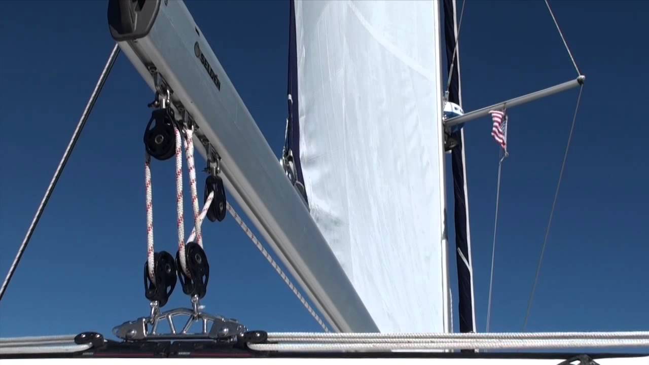 Furling main on the Antares catamaran