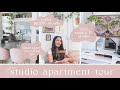 Updated studio apartment tour  300 square foot very small apartment tour  small space decor