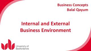 Business Concepts: Internal and External Environments