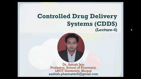 CDDS Lecture 4 I Approaches I Diffusion controlled I Osmotically ControlledI Hindi English I