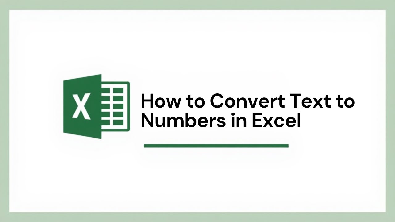 How to Convert Text to Numbers in Excel - YouTube