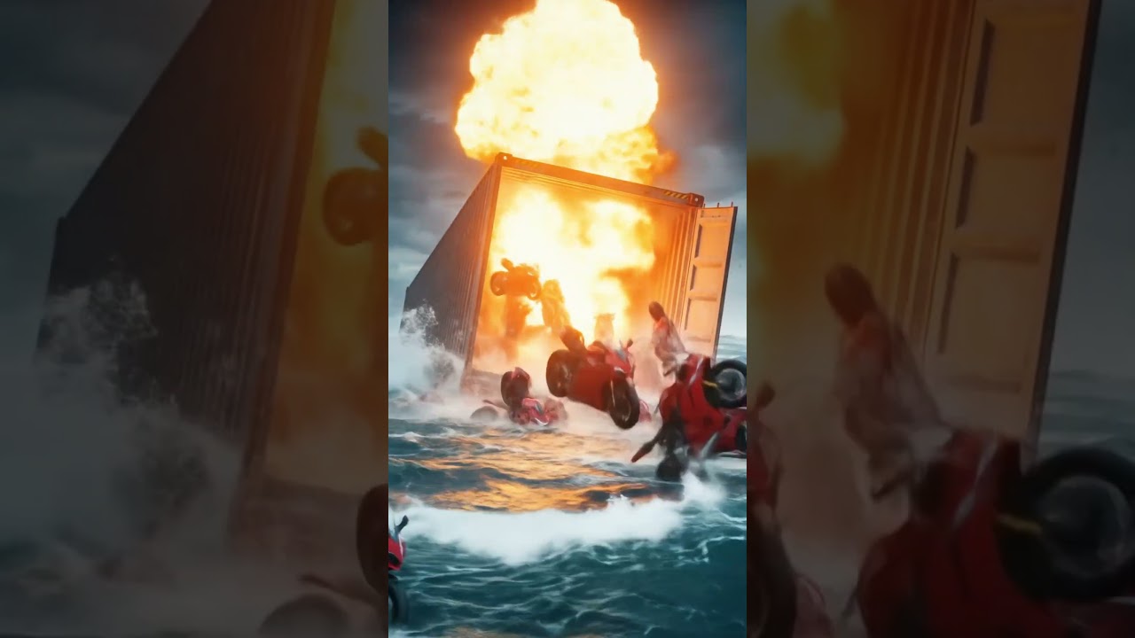 DUCATI DISASTER! Panigale V4S 2025 Sinks in Ocean Explosion – Hyperrealistic VFX Scene