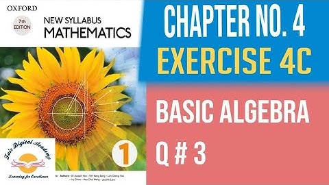 Exercise 4c, Question No. 3, Book D1 Mathmatics, O-Level Math