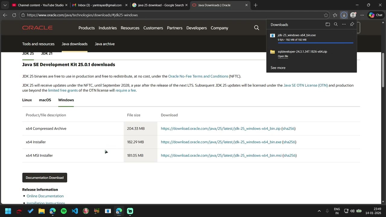 How to install JAVA Version 25 LTS