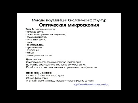 Оптическая Микроскопия. Лекция 1.