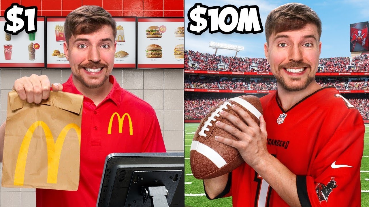 Mr beast 1 doller job vs 10 million dollar job 