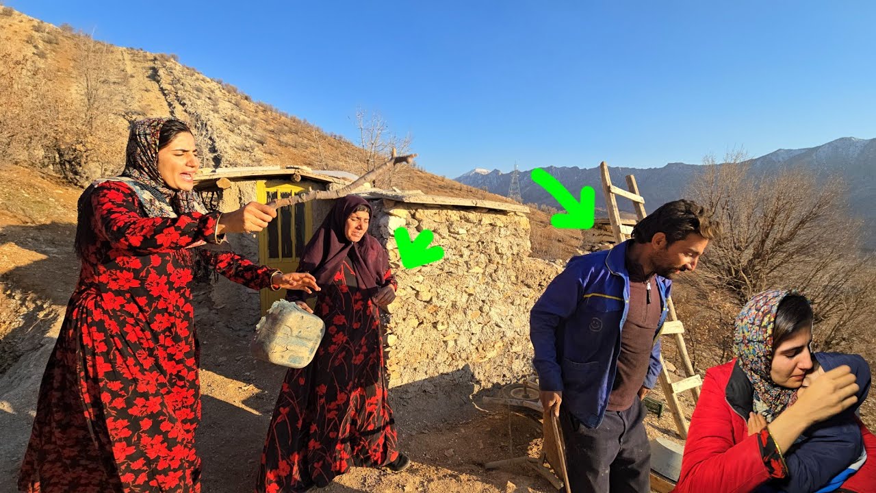 Помощь в горах ❄️ Одинокая кочевая мать поддерживает свою соседку