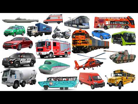 Emergency Vehicle Name Sounds | Police Vehicle, Ambulance Vehicle, Fire truck, Cars, Bus, Helicopter