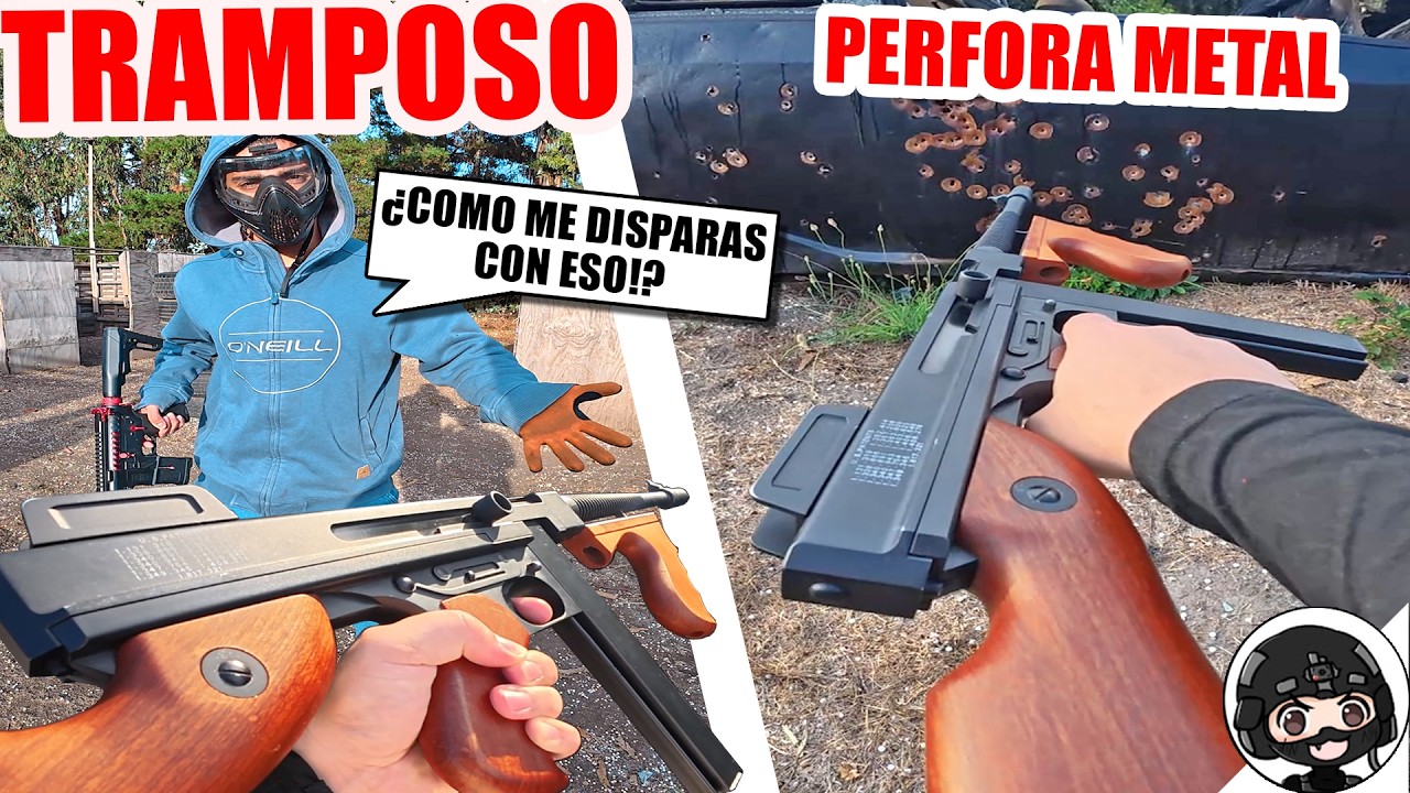 TRAMPOSO no soporta THOMPSON PERFORA METAL 😂 ▬ Yio Airsoft Gameplay