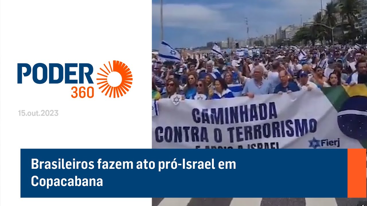 Brasileiros fazem ato pró-Israel em Copacabana