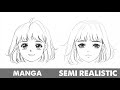How to draw manga style and draw semi realistic | Pencil manga