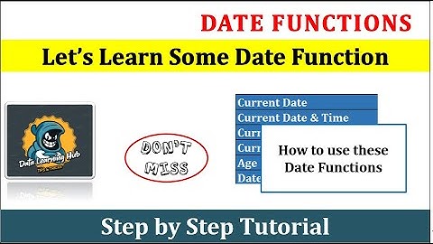 How to Use Date Function || Data Learning HUB