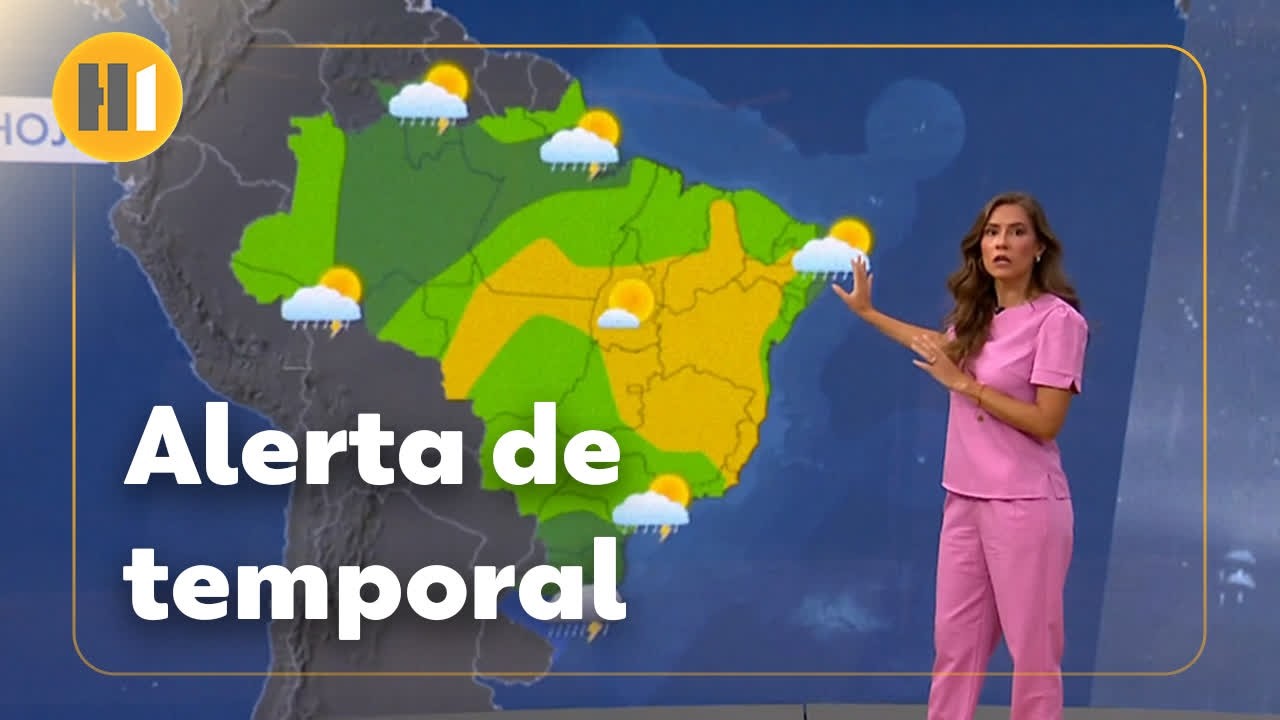 Previsão do tempo: temporais no Sul do Brasil; onda de calor do Paraná até o sul de MG