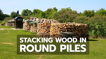 Stacking Wood Round Piles Time Lapse