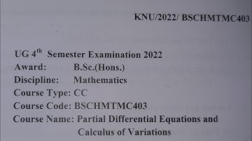 Mathematics Honours / Question Paper 2022 / Calculus / 4th Sem / Kazi Nazrul University
