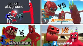 Playtime Boxy Boo VS  Garten of Banban Banban in Minecraft, ARBS, Garry's Mod, People Playground!