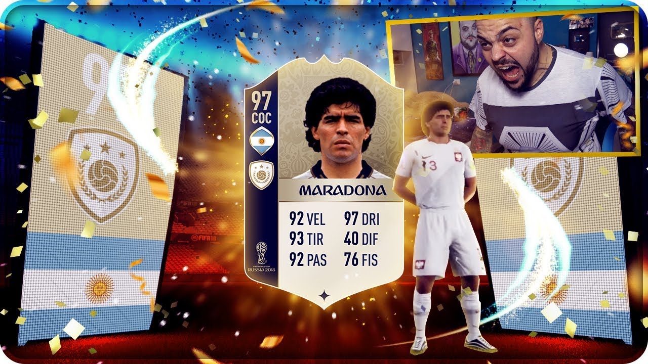 HO TROVATO MARADONA 97 PRIME + RONALDINHO ICONA E ALTRE 2 ICONE !!! WORLD CUP PACK OPENING FIFA 18