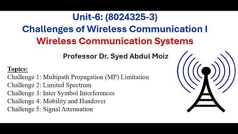 Wireless Communication System Unit 6: Limitations of Wireless Communication