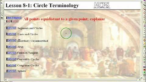 Lesson 8-1: Circle Terminology