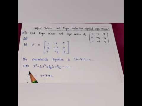 How to find Eigen vectors for repeated Eigen values | Full video in ...