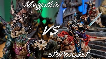 Down to the last dice roll! Age of Sigmar Battle Report. Stormcast Eternals Vs Maggotkin of Nurgle.