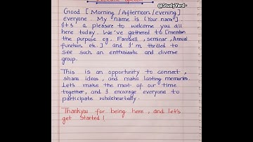 Welcome speech in english l welcome speech l How to deliver welcome speech l Speech writing format