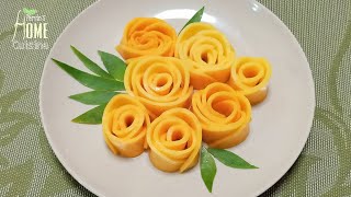 Easy Mango Cutting Style | How To Make Mango Rose | Mango Art | Fruit Carving Garnish | Mango Rose