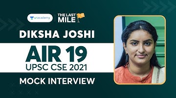 Diksha Joshi | AIR 19 | UPSC CSE IAS 2021 Topper Mock Interview | UPSC Topper Rank 19