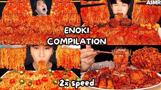 EATING SPICIEST ENOKI MUSHROOMS 🥵🔥ENOKI COMPILATION