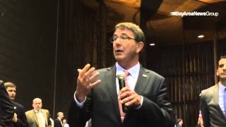U.S. Secretary of Defense Aston Carter answers questions about the FlexTech Alliance initiative at M