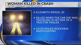 Coroner: One dead in Centre County crash after hitting tractor-trailer