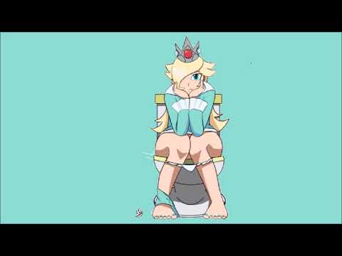 Rosalina pooping on the toilet barefoot!