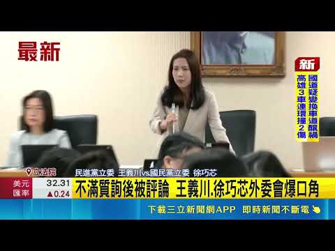 Wang Yi-chuan and Hsu Chiao-hsin Clash in Foreign Affairs Committee; Lin Chu-yin Accuses Hsu of M...