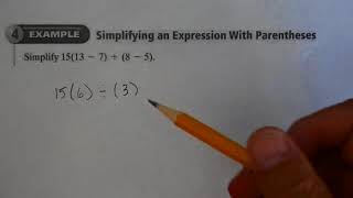 Simplifying an expression with parentheses