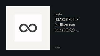 [CLASSIFIED] US Intelligence on China CI01920 - Briefing Notes for C109C Reference Title- POLO XXV,