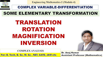 Elementary transformation in Complex Analysis | Translation | Rotation | Magnification | Inversion