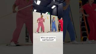 Which woman can paint a wall FASTEST?! 🎨