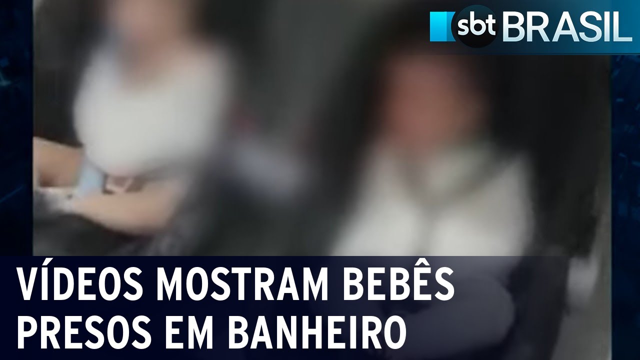 Vídeos mostram bebês amarrados em banheiro de escola em São Paulo | SBT Brasil (15/03/22)