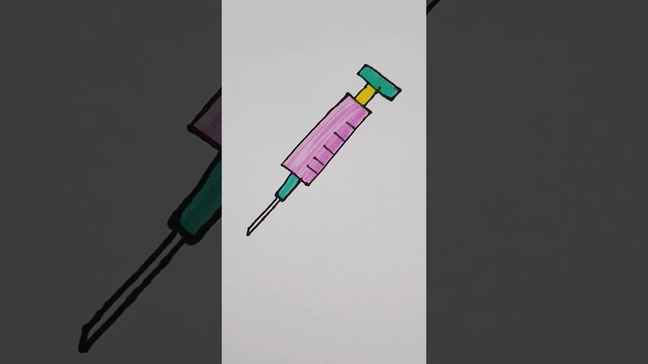 syringe 💉 Drawing for kids 