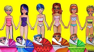 Dressing up game - How to draw clothes for Homemade Paper Dolls and Miraculous babies